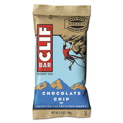 CLIF® Bar wholesale. Energy Bar, Chocolate Chip, 2.4 Oz, 12-box. HSD Wholesale: Janitorial Supplies, Breakroom Supplies, Office Supplies.