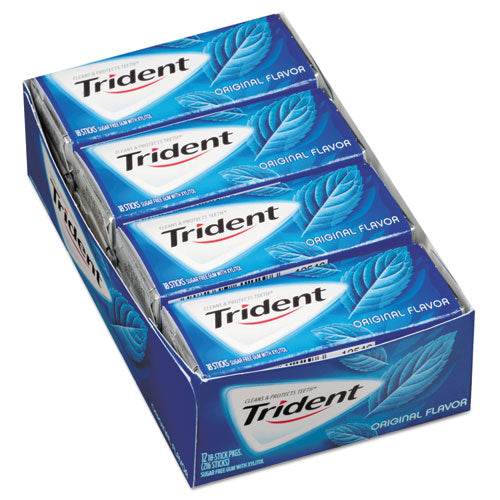 Trident® wholesale. Sugar-free Gum, Original Mint, 14 Sticks-pack, 12 Pack-box. HSD Wholesale: Janitorial Supplies, Breakroom Supplies, Office Supplies.