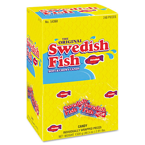 Swedish Fish® wholesale. Grab-and-go Candy Snacks In Reception Box, 240-pieces-box. HSD Wholesale: Janitorial Supplies, Breakroom Supplies, Office Supplies.