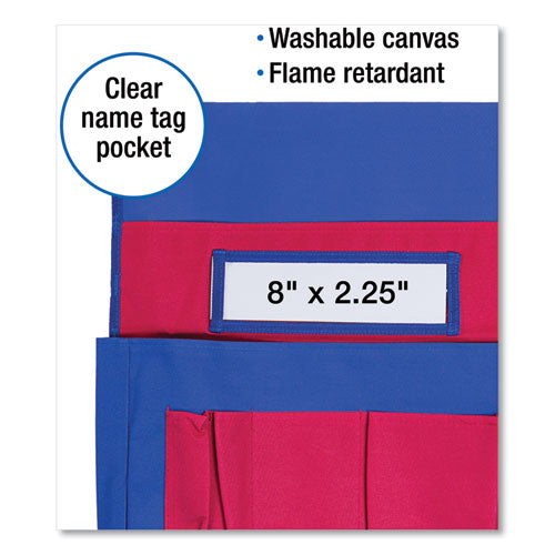 Carson-Dellosa Education wholesale. Chairback Buddy Pocket Chart, 15 X 19, Blue-red. HSD Wholesale: Janitorial Supplies, Breakroom Supplies, Office Supplies.