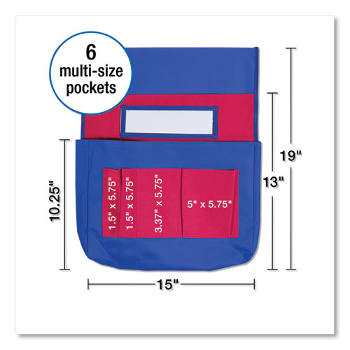 Carson-Dellosa Education wholesale. Chairback Buddy Pocket Chart, 15 X 19, Blue-red. HSD Wholesale: Janitorial Supplies, Breakroom Supplies, Office Supplies.