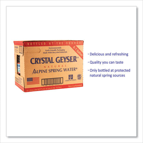 Crystal Geyser® wholesale. Alpine Spring Water, 1 Gal Bottle, 6-case, 48 Cases-pallet. HSD Wholesale: Janitorial Supplies, Breakroom Supplies, Office Supplies.