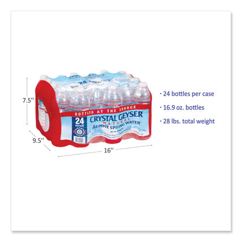 Crystal Geyser® wholesale. Alpine Spring Water, 16.9 Oz Bottle, 24-case. HSD Wholesale: Janitorial Supplies, Breakroom Supplies, Office Supplies.