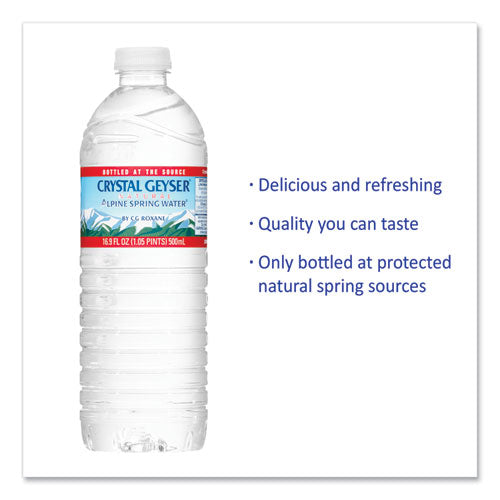 Crystal Geyser® wholesale. Natural Alpine Spring Water, 16.9 Oz Bottle, 35-carton. HSD Wholesale: Janitorial Supplies, Breakroom Supplies, Office Supplies.