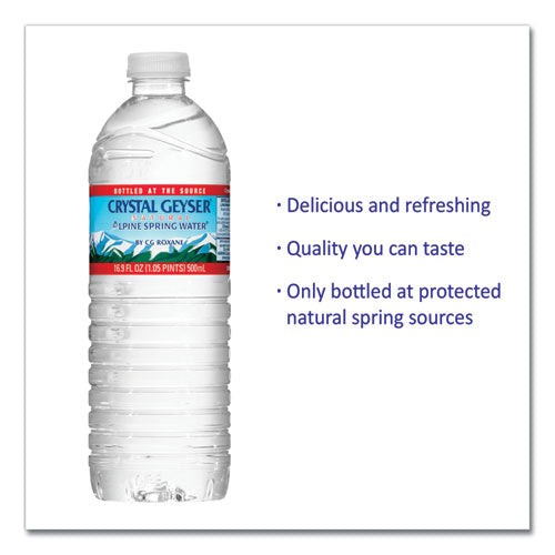 Crystal Geyser® wholesale. Alpine Spring Water, 16.9 Oz Bottle, 35-case. HSD Wholesale: Janitorial Supplies, Breakroom Supplies, Office Supplies.