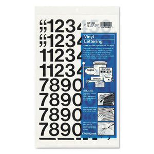 Chartpak® wholesale. Press-on Vinyl Numbers, Self Adhesive, Black, 1"h, 44-pack. HSD Wholesale: Janitorial Supplies, Breakroom Supplies, Office Supplies.