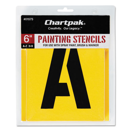 Chartpak® wholesale. Painting Stencil Set, A-z Set-0-9, Manila, 35-set. HSD Wholesale: Janitorial Supplies, Breakroom Supplies, Office Supplies.