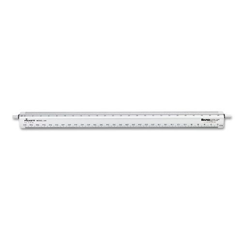 Chartpak® wholesale. Adjustable Triangular Scale Aluminum Engineers Ruler, 12", Silver. HSD Wholesale: Janitorial Supplies, Breakroom Supplies, Office Supplies.