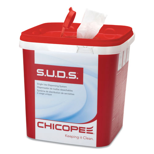 Chicopee® wholesale. S.u.d.s Bucket With Lid, 7.5 X 7.5 X 8, Red-white, 6-carton. HSD Wholesale: Janitorial Supplies, Breakroom Supplies, Office Supplies.