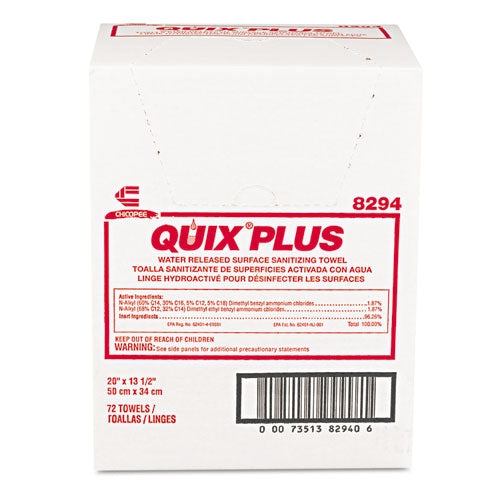 Chix® wholesale. Quix Plus Cleaning And Sanitizing Towels, 13 1-2 X 20, Pink, 72-carton. HSD Wholesale: Janitorial Supplies, Breakroom Supplies, Office Supplies.