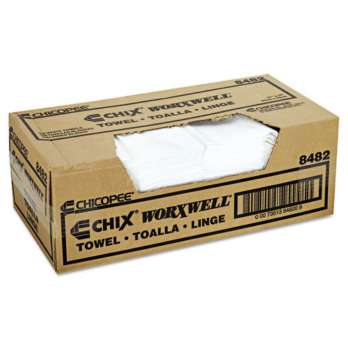 Chicopee® wholesale. Durawipe Shop Towels, 17 X 17, Z Fold, White, 100-carton. HSD Wholesale: Janitorial Supplies, Breakroom Supplies, Office Supplies.