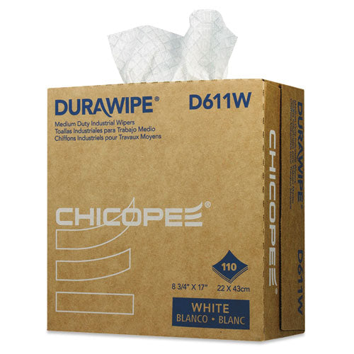 Chicopee® wholesale. Durawipe Medium-duty Industrial Wipers, 8.8 X 17, White, 110-box, 12 Box-carton. HSD Wholesale: Janitorial Supplies, Breakroom Supplies, Office Supplies.
