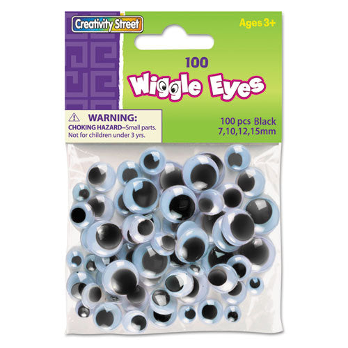 Creativity Street® wholesale. Wiggle Eyes Assortment, Assorted Sizes, Black, 100-pack. HSD Wholesale: Janitorial Supplies, Breakroom Supplies, Office Supplies.
