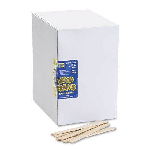 Creativity Street® wholesale. Natural Wood Craft Sticks, 4.5" X 0.38", Economy Grade Wood, Natural, 1,000-box. HSD Wholesale: Janitorial Supplies, Breakroom Supplies, Office Supplies.