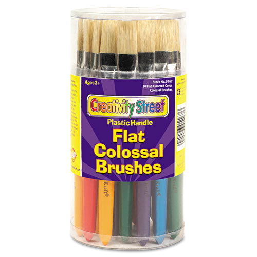 Creativity Street® wholesale. Colossal Brush, Natural Bristle, Flat, 30-set. HSD Wholesale: Janitorial Supplies, Breakroom Supplies, Office Supplies.