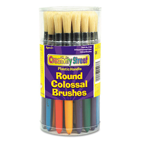 Creativity Street® wholesale. Colossal Brush, Natural Bristle, Round, 30-set. HSD Wholesale: Janitorial Supplies, Breakroom Supplies, Office Supplies.