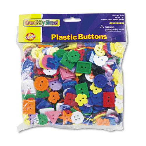 Creativity Street® wholesale. Plastic Button Assortment, 1 Lb, Assorted Colors-sizes. HSD Wholesale: Janitorial Supplies, Breakroom Supplies, Office Supplies.