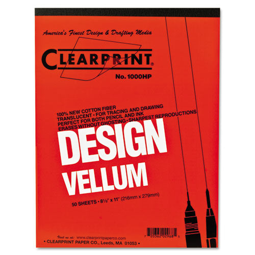Clearprint® wholesale. Design Vellum Paper, 16lb, 8.5 X 11, Translucent White, 50-pad. HSD Wholesale: Janitorial Supplies, Breakroom Supplies, Office Supplies.