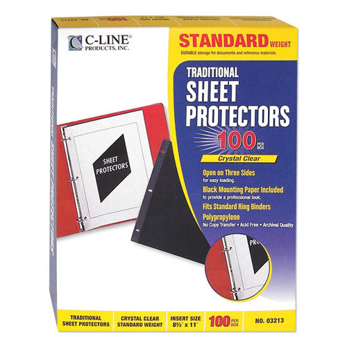 C-Line® wholesale. Traditional Polypropylene Sheet Protectors, Standard Weight, 11 X 8 1-2, 100-bx. HSD Wholesale: Janitorial Supplies, Breakroom Supplies, Office Supplies.