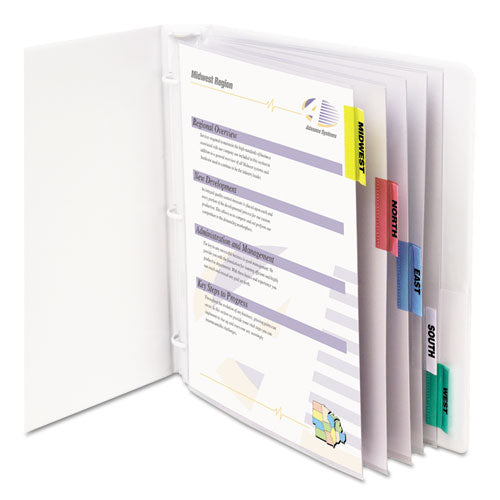 C-Line® wholesale. Sheet Protectors With Index Tabs, Assorted Color Tabs, 2", 11 X 8 1-2, 5-st. HSD Wholesale: Janitorial Supplies, Breakroom Supplies, Office Supplies.