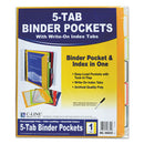 C-Line® wholesale. Binder Pocket With Write-on Index Tabs, 9.88 X 11.38, Assorted, 5-set. HSD Wholesale: Janitorial Supplies, Breakroom Supplies, Office Supplies.