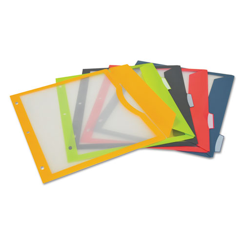 C-Line® wholesale. Binder Pocket With Write-on Index Tabs, 9.88 X 11.38, Assorted, 5-set. HSD Wholesale: Janitorial Supplies, Breakroom Supplies, Office Supplies.