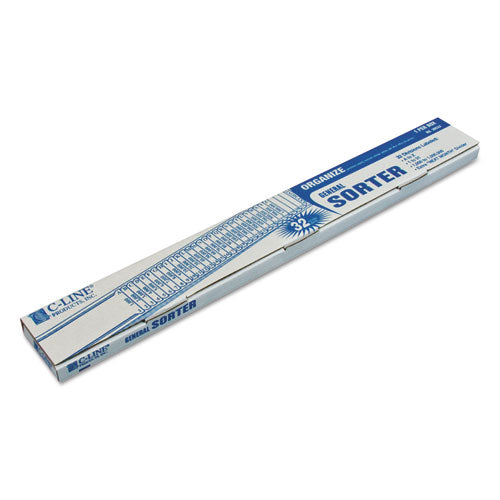 C-Line® wholesale. Plastic Indexed Sorter, 32 Dividers, Alpha-numeric-dates, Letter-size, Blue Frame. HSD Wholesale: Janitorial Supplies, Breakroom Supplies, Office Supplies.