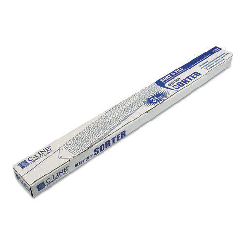 C-Line® wholesale. Heavy-duty Indexed Sorter, 31 Dividers, Alpha-numeric-months-dates-days, Letter-size, Blue Frame. HSD Wholesale: Janitorial Supplies, Breakroom Supplies, Office Supplies.