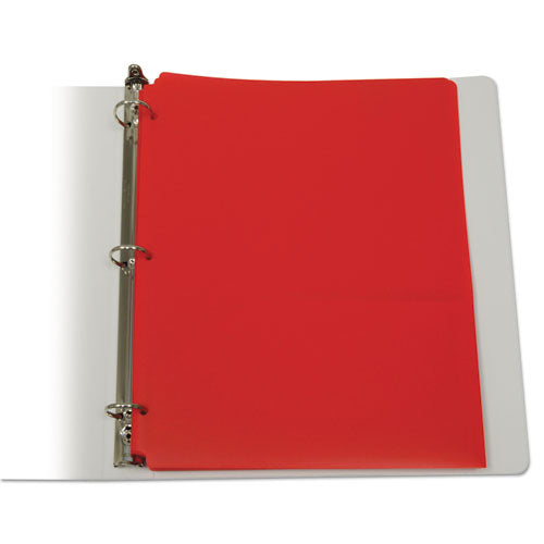 C-Line® wholesale. Two-pocket Heavyweight Poly Portfolio Folder, 3-hole Punch, Letter, Red, 25-box. HSD Wholesale: Janitorial Supplies, Breakroom Supplies, Office Supplies.