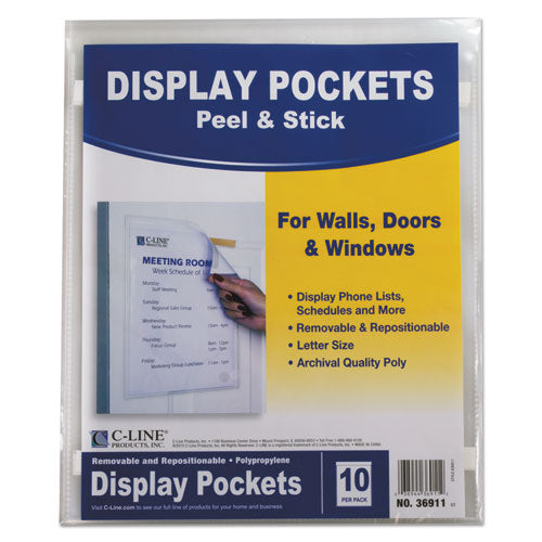 C-Line® wholesale. Display Pockets, 8 1-2" X 11", Polypropylene, 10-pack. HSD Wholesale: Janitorial Supplies, Breakroom Supplies, Office Supplies.