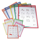 C-Line® wholesale. Reusable Dry Erase Pockets, 9 X 12, Assorted Primary Colors, 10-pack. HSD Wholesale: Janitorial Supplies, Breakroom Supplies, Office Supplies.