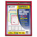 C-Line® wholesale. Reusable Dry Erase Pockets, 9 X 12, Assorted Primary Colors, 10-pack. HSD Wholesale: Janitorial Supplies, Breakroom Supplies, Office Supplies.