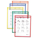 C-Line® wholesale. Reusable Dry Erase Pockets, 9 X 12, Assorted Primary Colors, 25-box. HSD Wholesale: Janitorial Supplies, Breakroom Supplies, Office Supplies.
