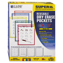 C-Line® wholesale. Reusable Dry Erase Pockets, 9 X 12, Assorted Primary Colors, 25-box. HSD Wholesale: Janitorial Supplies, Breakroom Supplies, Office Supplies.