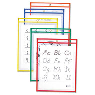 C-Line® wholesale. Reusable Dry Erase Pockets, 9 X 12, Assorted Primary Colors, 25-box. HSD Wholesale: Janitorial Supplies, Breakroom Supplies, Office Supplies.