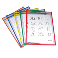 C-Line® wholesale. Reusable Dry Erase Pockets, 9 X 12, Assorted Primary Colors, 5-pack. HSD Wholesale: Janitorial Supplies, Breakroom Supplies, Office Supplies.