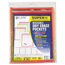C-Line® wholesale. Reusable Dry Erase Pockets, 9 X 12, Assorted Neon Colors, 10-pack. HSD Wholesale: Janitorial Supplies, Breakroom Supplies, Office Supplies.