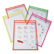 C-Line® wholesale. Reusable Dry Erase Pockets, 9 X 12, Assorted Neon Colors, 10-pack. HSD Wholesale: Janitorial Supplies, Breakroom Supplies, Office Supplies.