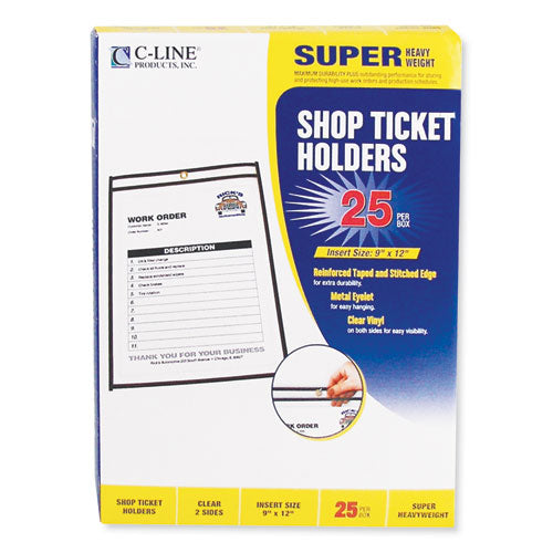 C-Line® wholesale. Shop Ticket Holders, Stitched, Both Sides Clear, 75 Sheets, 9 X 12, 25-box. HSD Wholesale: Janitorial Supplies, Breakroom Supplies, Office Supplies.