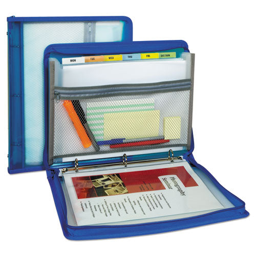 C-Line® wholesale. Zippered Binder W- Expanding File, 2" Overall Expansion, 7 Sections, Letter Size, Bright Blue. HSD Wholesale: Janitorial Supplies, Breakroom Supplies, Office Supplies.