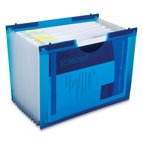 C-Line® wholesale. Expanding File W- Hanging Tabs, 1" Expansion, 13 Sections, Letter Size, Blue. HSD Wholesale: Janitorial Supplies, Breakroom Supplies, Office Supplies.