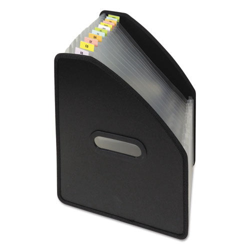 C-Line® wholesale. Vertical Expanding File, 10" Expansion, 13 Sections, 1-13-cut Tab, Letter Size, Black. HSD Wholesale: Janitorial Supplies, Breakroom Supplies, Office Supplies.