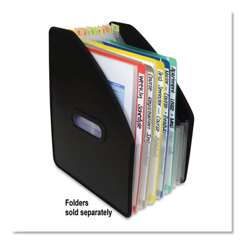 C-Line® wholesale. Vertical Expanding File, 10" Expansion, 13 Sections, 1-13-cut Tab, Letter Size, Black. HSD Wholesale: Janitorial Supplies, Breakroom Supplies, Office Supplies.