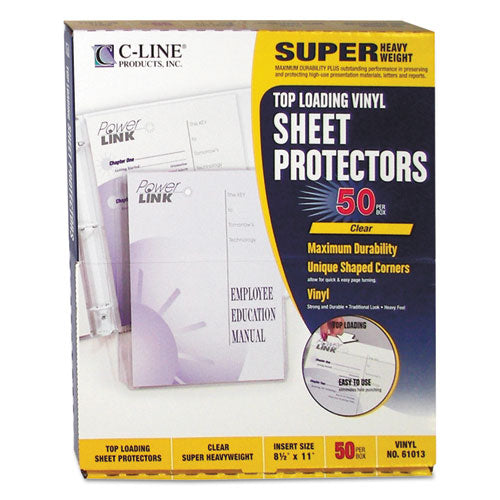 C-Line® wholesale. Super Heavyweight Vinyl Sheet Protectors, Clear, 2 Sheets, 11 X 8 1-2, 50-bx. HSD Wholesale: Janitorial Supplies, Breakroom Supplies, Office Supplies.