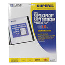 C-Line® wholesale. Super Capacity Sheet Protectors With Tuck-in Flap, 200", Letter Size, 10-pack. HSD Wholesale: Janitorial Supplies, Breakroom Supplies, Office Supplies.