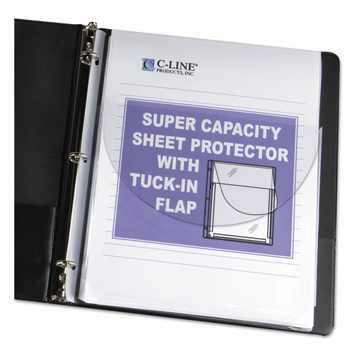 C-Line® wholesale. Super Capacity Sheet Protectors With Tuck-in Flap, 200", Letter Size, 10-pack. HSD Wholesale: Janitorial Supplies, Breakroom Supplies, Office Supplies.