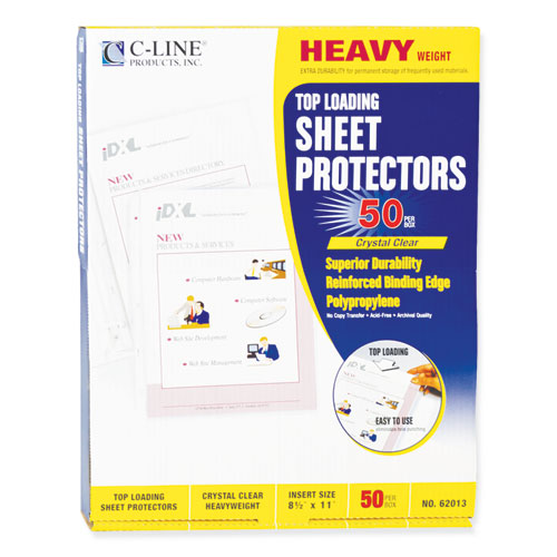 C-Line® wholesale. Heavyweight Polypropylene Sheet Protectors, Clear, 2", 11 X 8 1-2, 50-bx. HSD Wholesale: Janitorial Supplies, Breakroom Supplies, Office Supplies.