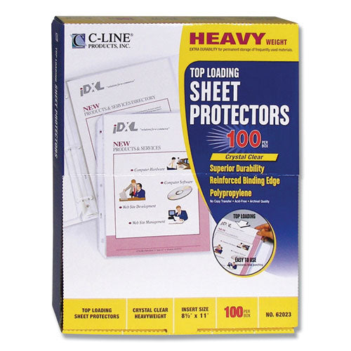C-Line® wholesale. Heavyweight Polypropylene Sheet Protectors, Clear, 2", 11 X 8 1-2, 100-box. HSD Wholesale: Janitorial Supplies, Breakroom Supplies, Office Supplies.