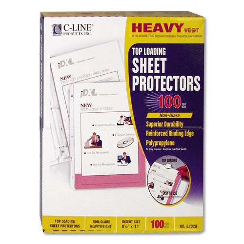 C-Line® wholesale. Heavyweight Polypropylene Sheet Protectors, Non-glare, 2", 11 X 8 1-2, 100-bx. HSD Wholesale: Janitorial Supplies, Breakroom Supplies, Office Supplies.