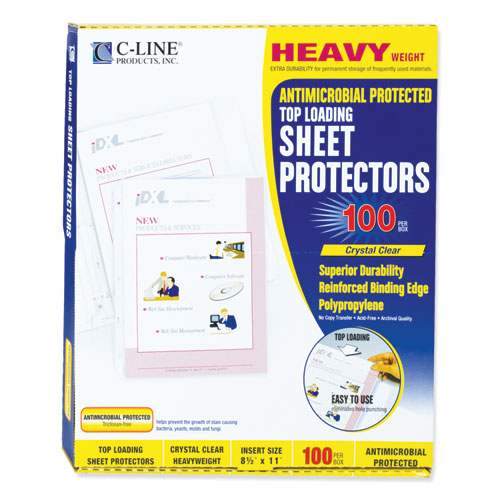 C-Line® wholesale. Hvywt Poly Sht Protectors, Clear, Top-loading, 2", 11 X 8 1-2, 100-bx. HSD Wholesale: Janitorial Supplies, Breakroom Supplies, Office Supplies.